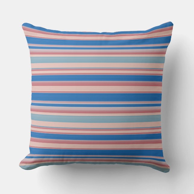 Beach Party Stripes 01 Throw Pillow (Front)