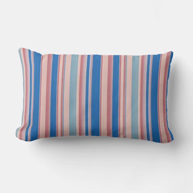 Beach Party Stripes 01 (vertical Stripes) Lumbar Pillow (Front)
