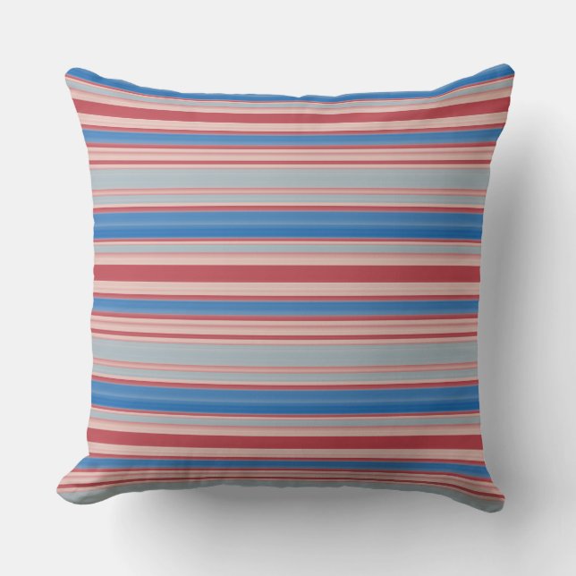 Beach Party Stripes 02 Throw Pillow (Front)
