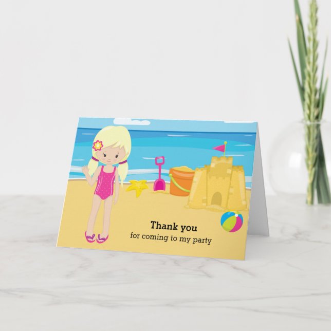 Beach party thank you card (Front)
