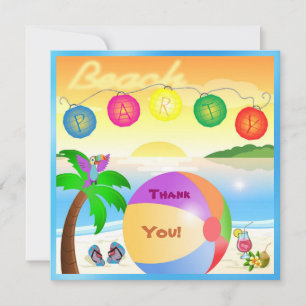 beach party thank you card