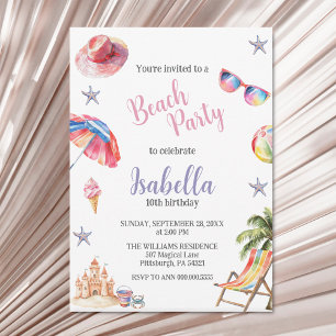 Beach Party Tropical Summer Invitation