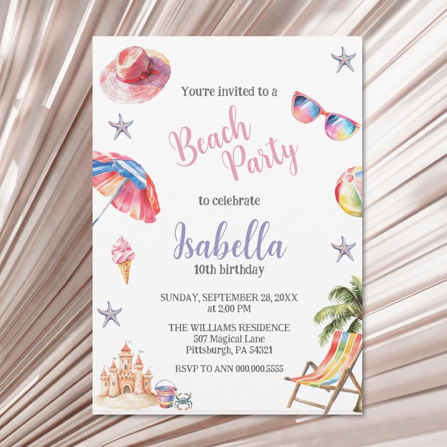 Beach Party Tropical Summer Invitation (Creator Uploaded)