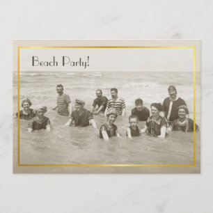 Beach Party vintage photo Invitation