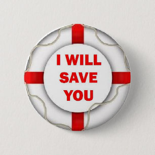 Beach Patrol I will Save You 2 Inch Round Button