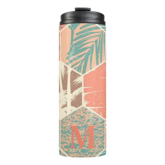 Beach Pattern Monogram  Thermal Tumbler (Front)