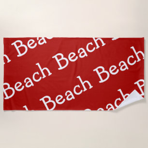 Beach Pattern Red And White Beach Towel