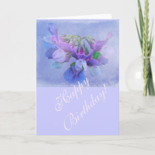 Beach Pea Flowers - Happy Birthday Card