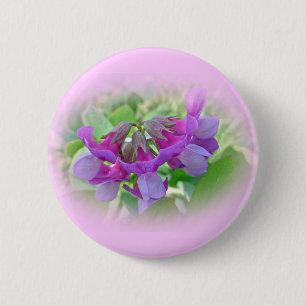 Beach Pea - Lathyrus japonicus - Wildflower 2 Inch Round Button