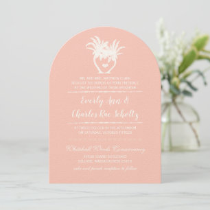Beach Peach Blush Palm Tree Destination Invitation