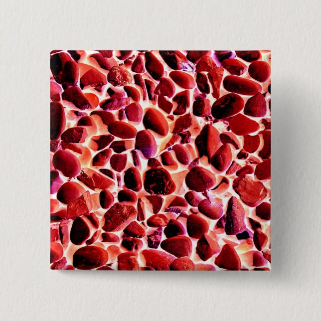 BEACH PEBBLES 2 INCH SQUARE BUTTON (Front)