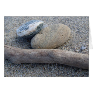 Beach Pebbles and Wood Card
