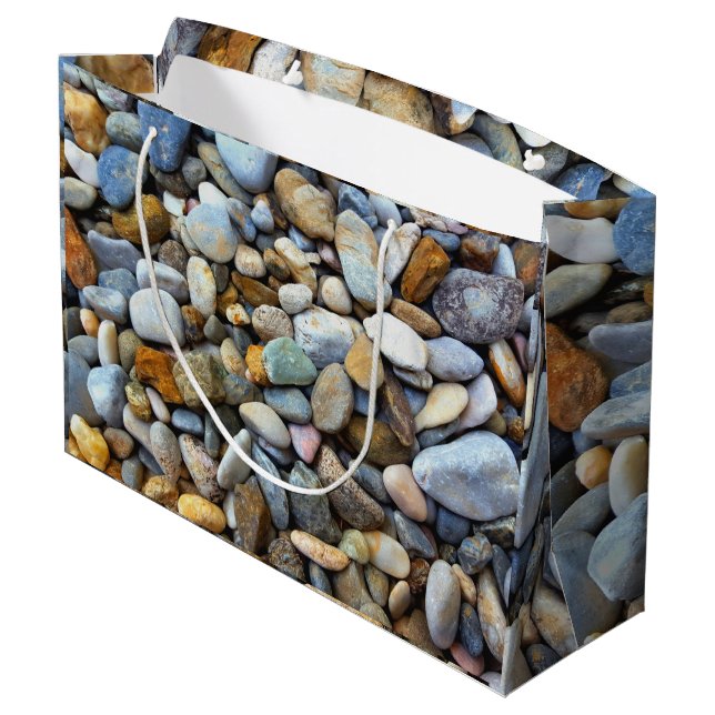  Beach Pebbles  Large Gift Bag (Back Angled)