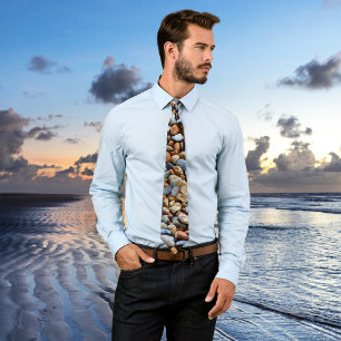 Beach Pebbles Pattern Tie