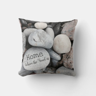 Beach Pebbles Photo Nature Good Morning Throw Pillow