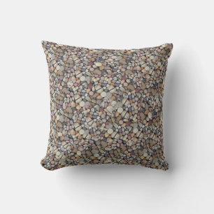Beach pebbles throw pillow