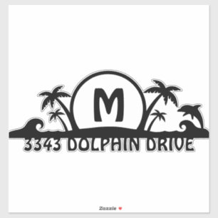Beach Personalized Mailbox Address Sticker