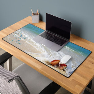 Beach Photo BEACH PLEASE Saying Custom Desk Mat
