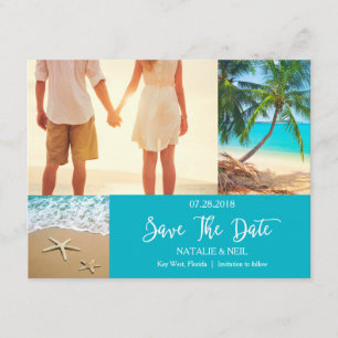 Beach Photo Collage Save the Date Card