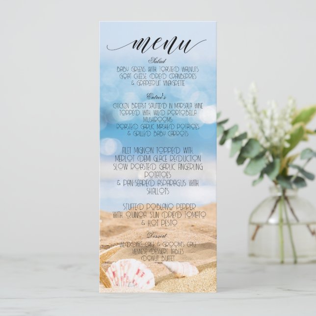 Beach Photo Destination Menu (Standing Front)