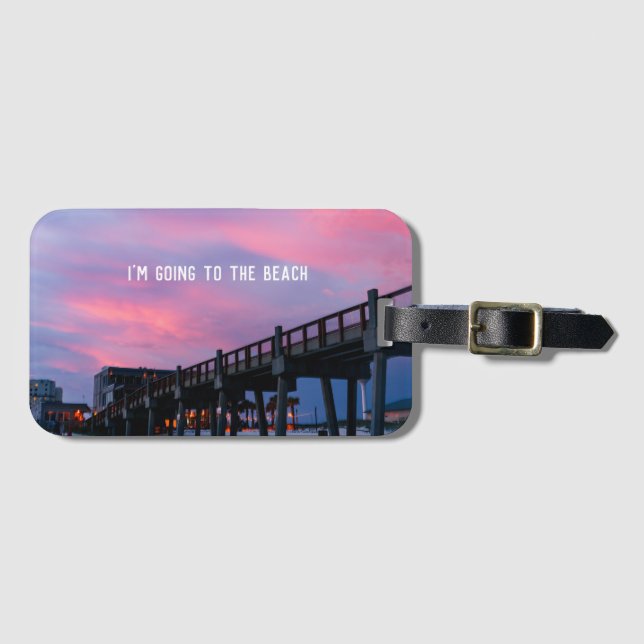 Beach Photo Gift with Travel Quote Luggage Tag (Front Horizontal)