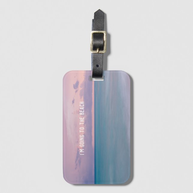 Beach Photo Gift with Travel Quote Luggage Tag (Front Vertical)