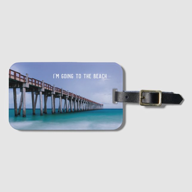 Beach Photo Gift with Travel Quote Luggage Tag (Front Horizontal)