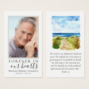 Beach Photo Memorial Prayer Card