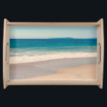 Beach Photo Ocean Blue Scenic Serving Tray<br><div class="desc">A lovely vintage style photo of a beach in California for a serving tray.
Customize with text to create your own custom personalized design. 
A wedding anniversary gift featuring a honeymoon photo.</div>