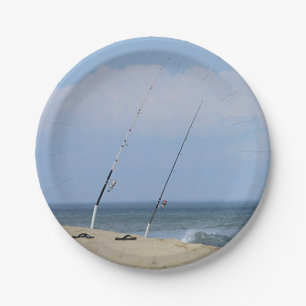 Beach photo paper plate
