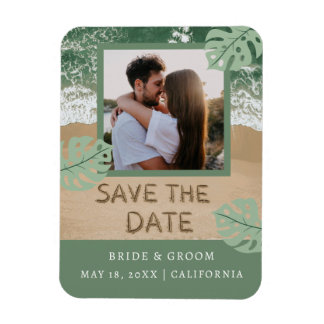 Beach Photo Save the Date Invitation Magnet