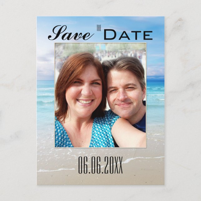 Beach Photo Save the Date Postcard (Front)