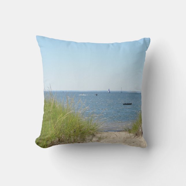 Beach photo throw pillow (Front)