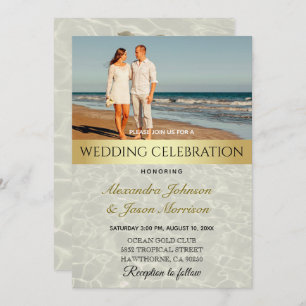 Beach Photo Wedding Invitation