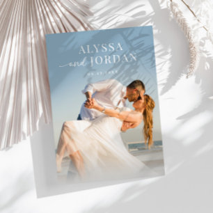 Beach Photo Wedding Invite Modern Minimalist
