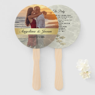 Beach Photo Wedding Party Hand Fan