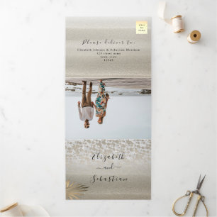 Beach Photo Wedding Tri-Fold Invitation