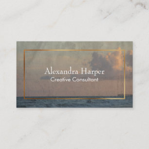 Beach Photo with Grunge, Rustic Texture Overlay Business Card