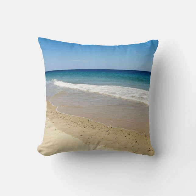 Beach photography throw pillow (Front)