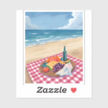 Beach Picnic | Ocean Shore Painting Art