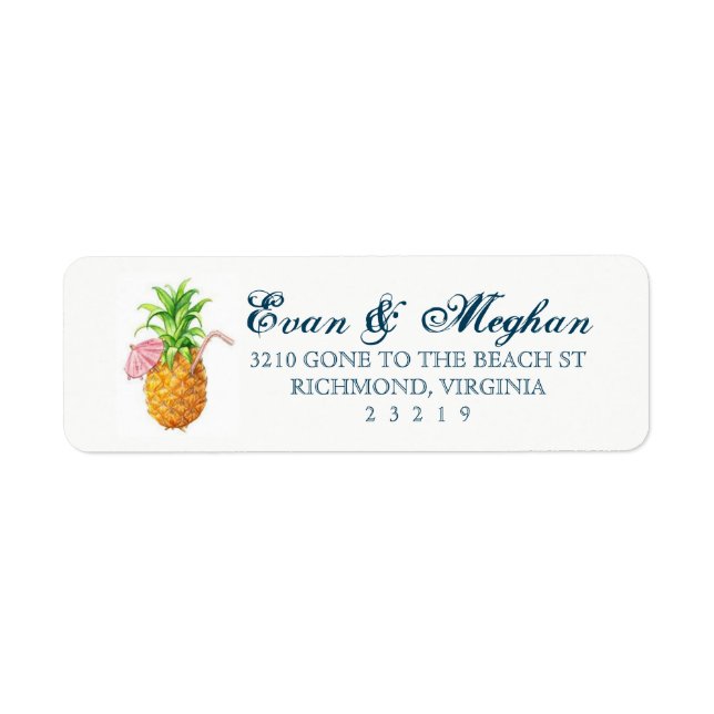 Beach Pineapple Customizable Label (Front)