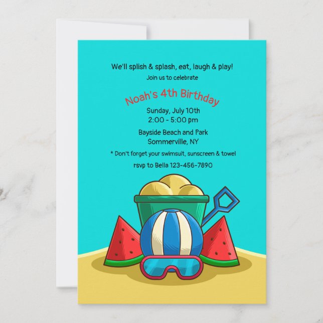 Beach Play Invitation (Front)