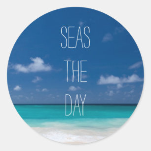 Beach Play of Words Classic Round Sticker