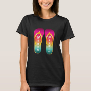 Beach Please Cute Summer Colorful Flip Flops Graph T-Shirt