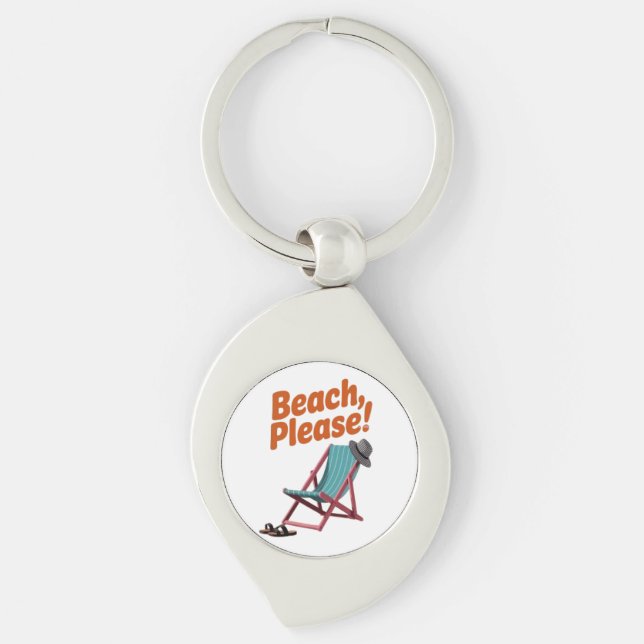 Beach Please Keychain (Front)