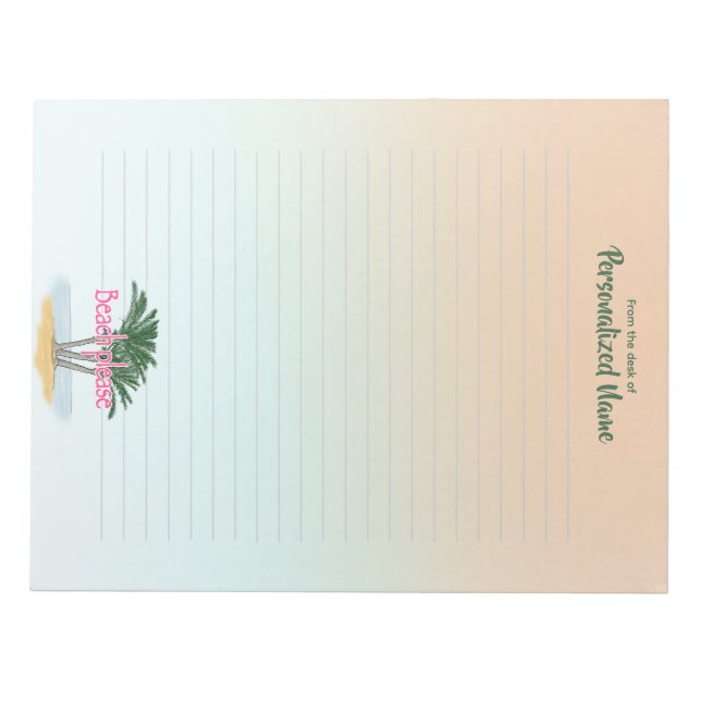 Beach Please Lined Notepad (Front)