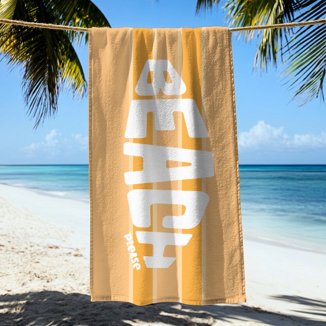 Beach Please Peachy Pink Striped Beach Towel (Creator Uploaded)