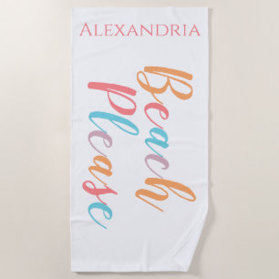 Beach Please Personalized Towel