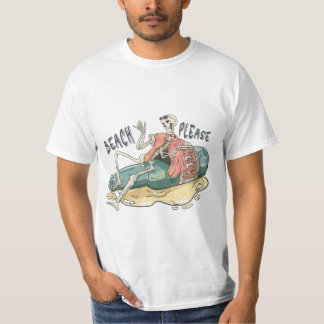 "Beach Please" Skeleton & Beer T-Shirt