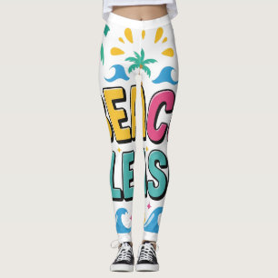 Beach Please Summer Vibes Leggings